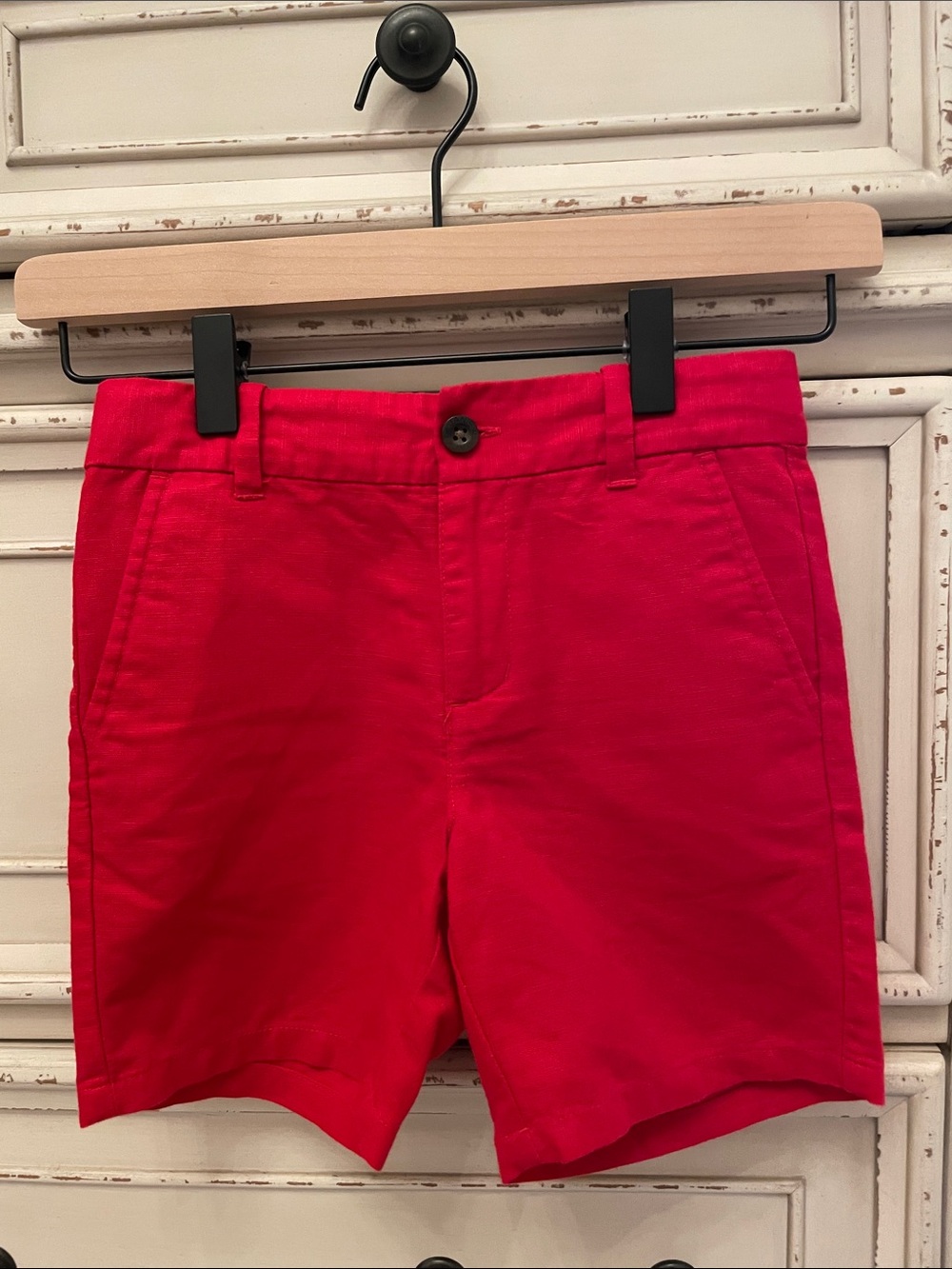 Janie and Jack Red Linen Cotton Shorts